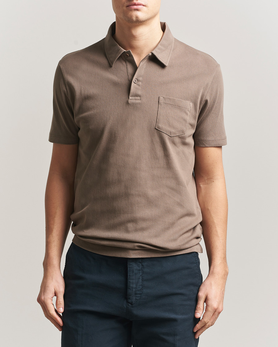 Mies | Pikeet | Sunspel | Riviera Polo Shirt Dark Cedar