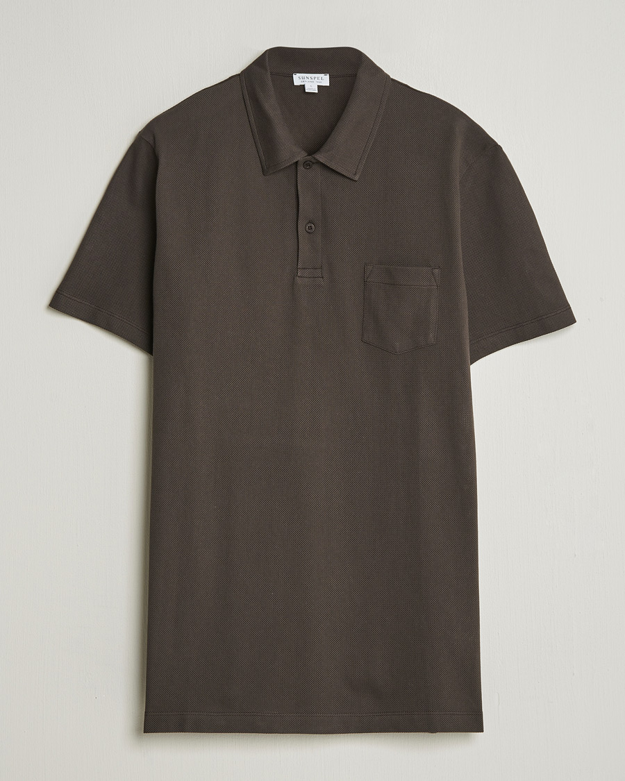 Mies | Pikeet | Sunspel | Riviera Polo Shirt Dark Chocolate