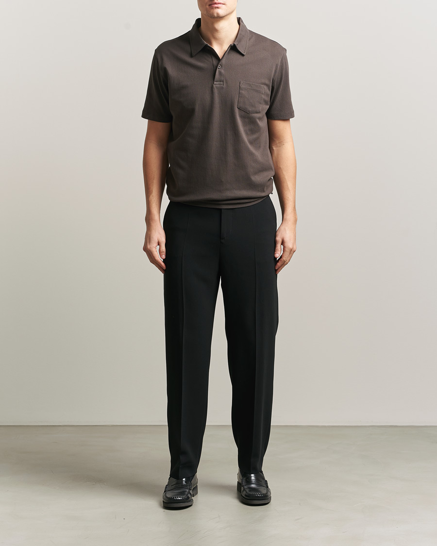 Mies | Pikeet | Sunspel | Riviera Polo Shirt Dark Chocolate