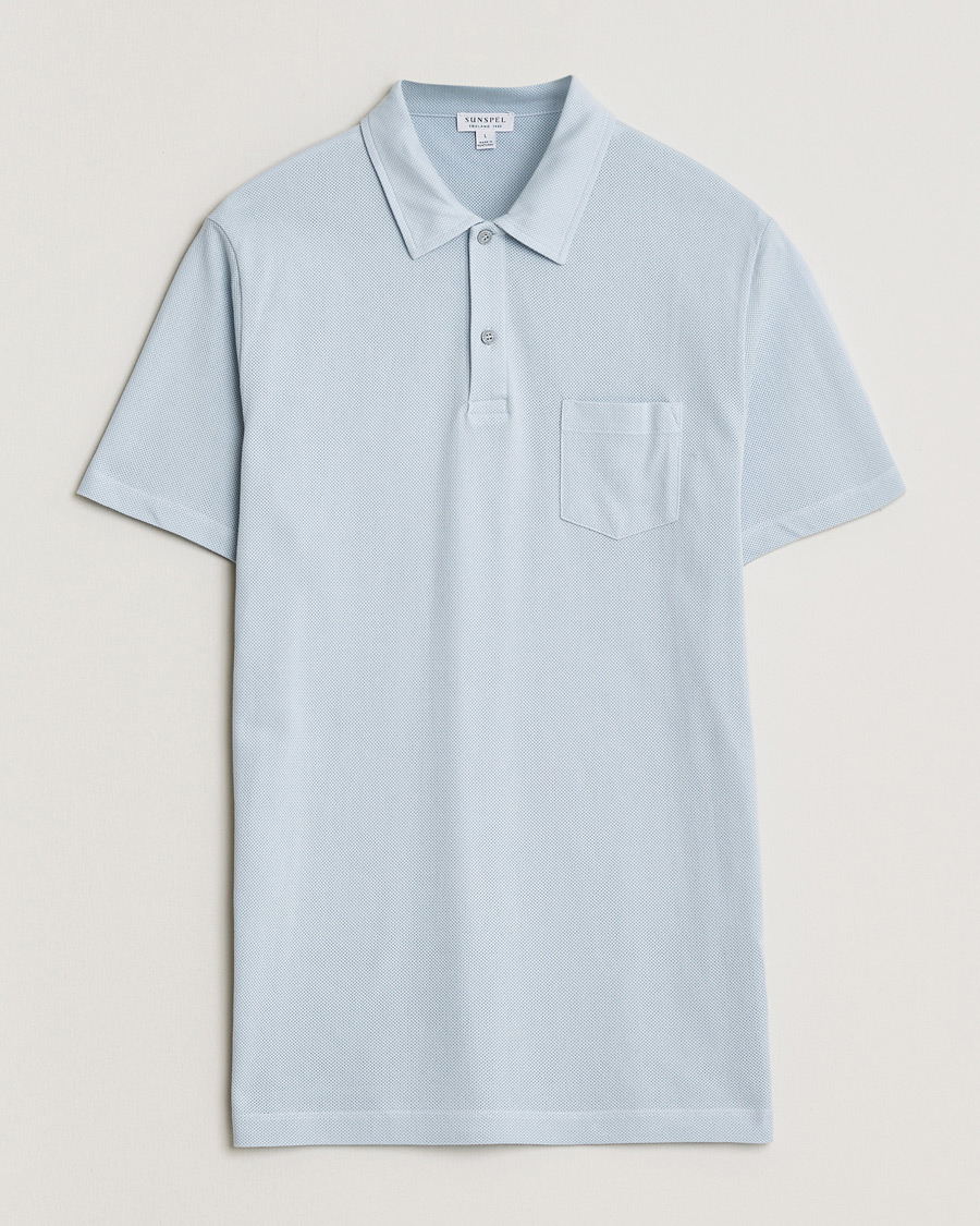 Mies | Pikeet | Sunspel | Riviera Polo Shirt Pastel Blue