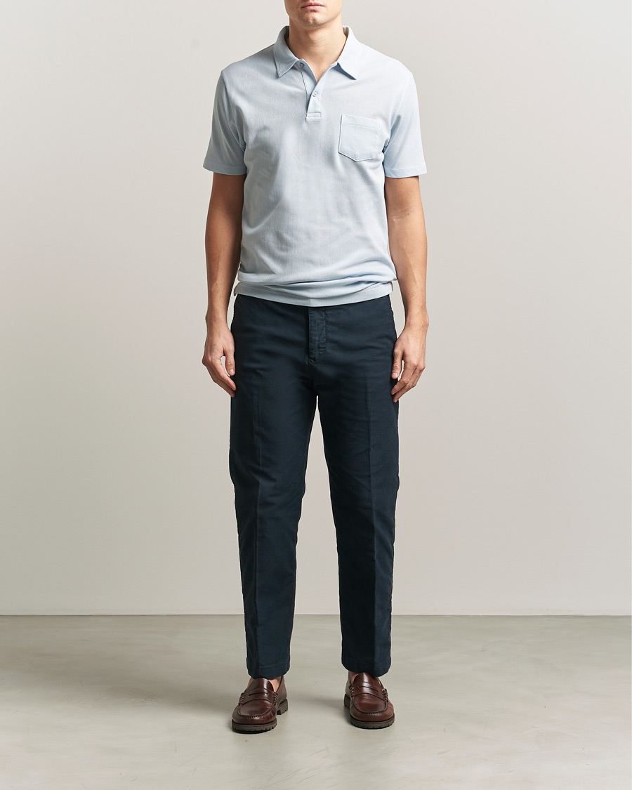 Mies | Pikeet | Sunspel | Riviera Polo Shirt Pastel Blue