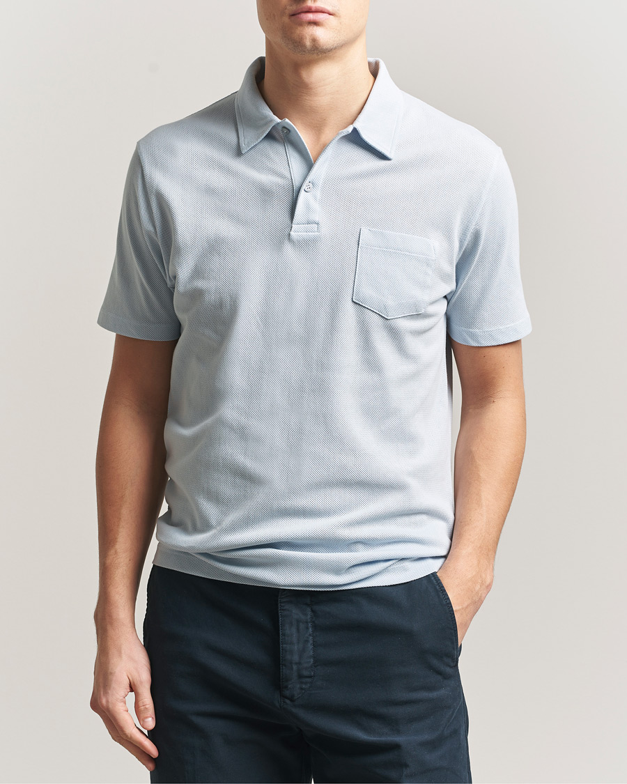 Mies | Pikeet | Sunspel | Riviera Polo Shirt Pastel Blue