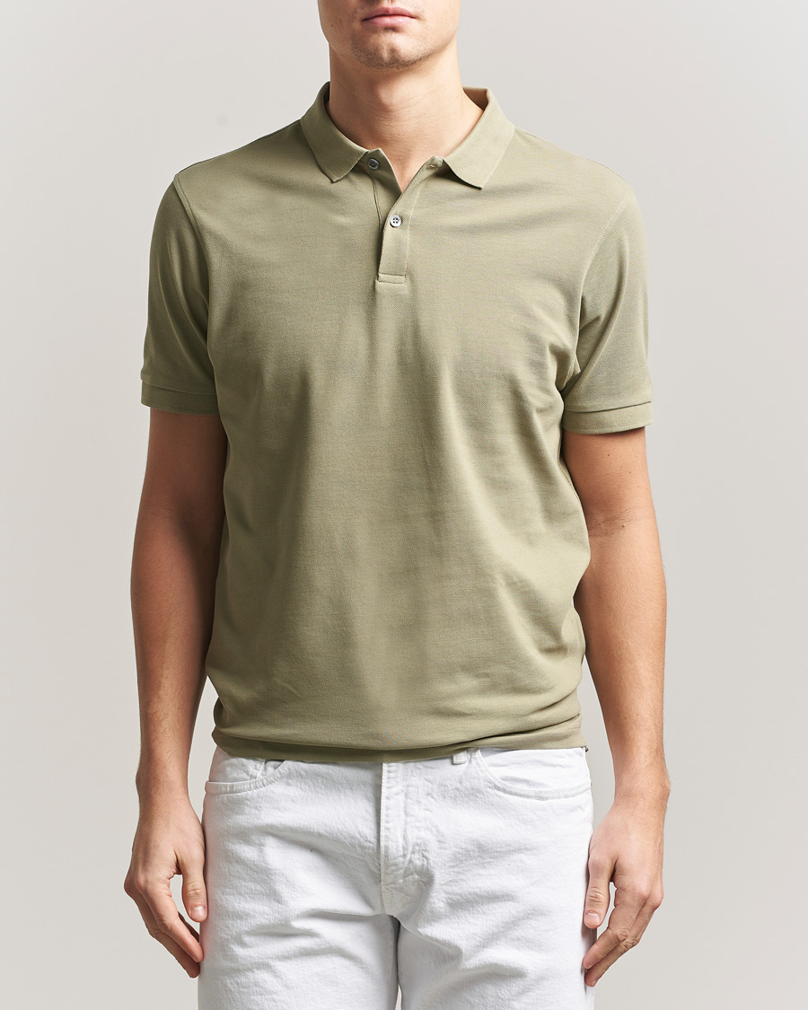 Mies | Pikeet | Sunspel | Supima Cotton Short Sleeve Pique Polo Pistachio
