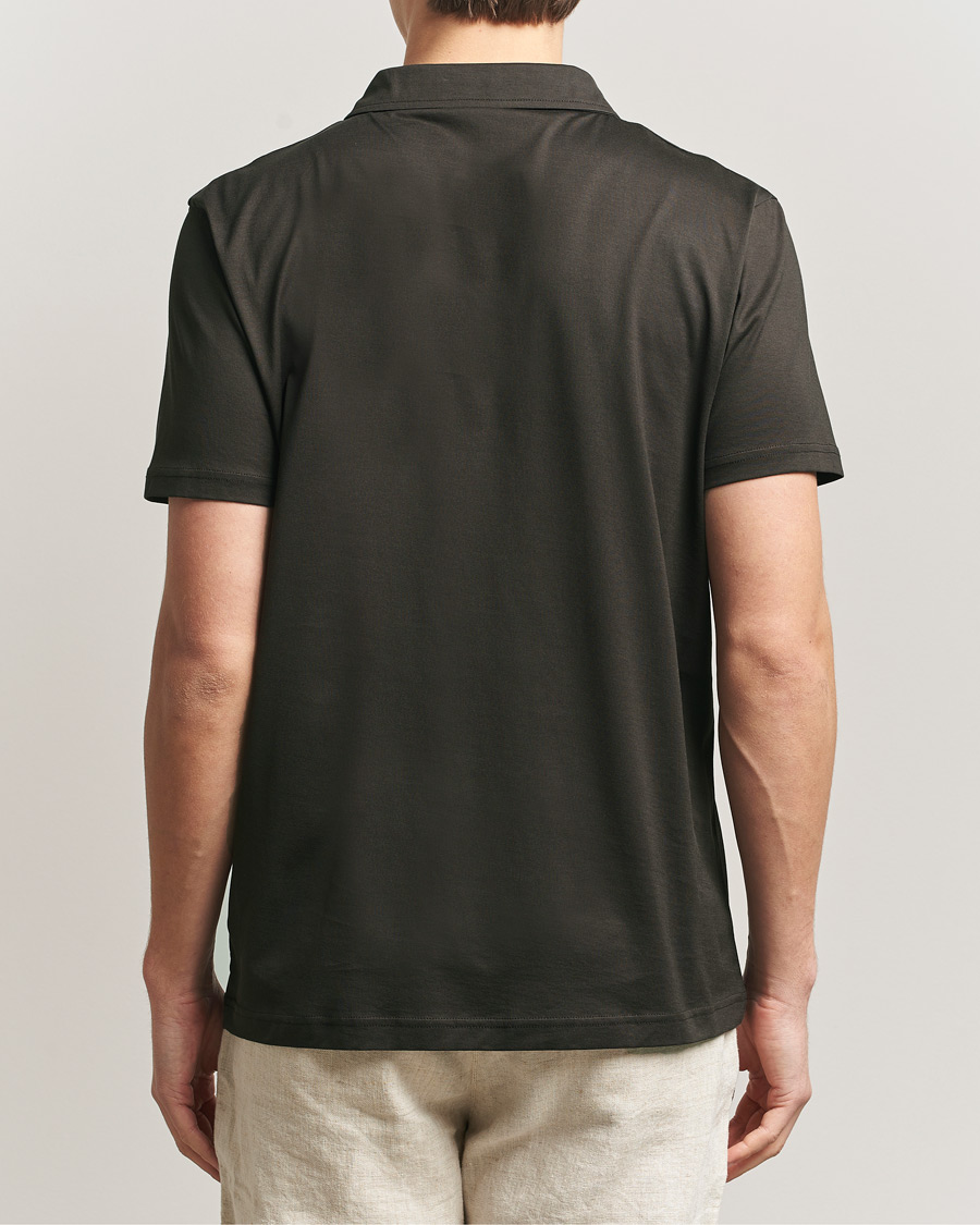 Mies | Pikeet | Sunspel | Cotton Jersey Polo Dark Chocolate