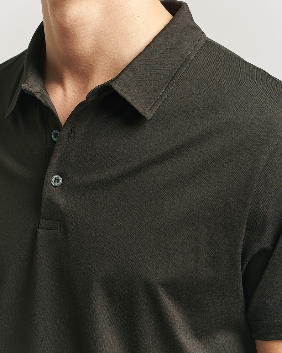 Mies | Pikeet | Sunspel | Cotton Jersey Polo Dark Chocolate