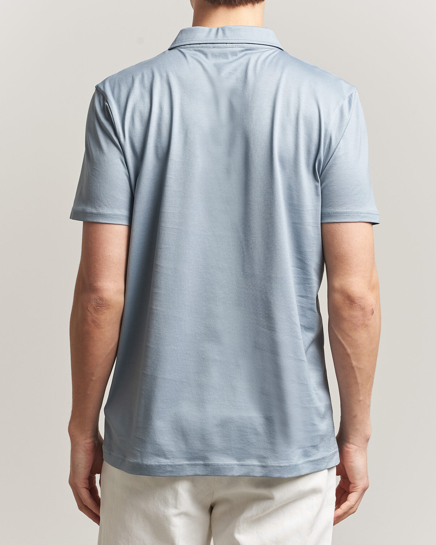 Mies | Pikeet | Sunspel | Cotton Jersey Polo Stone Blue