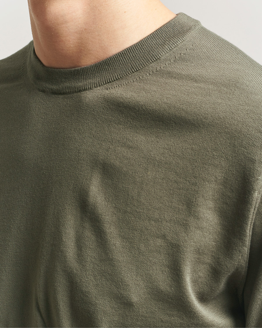 Mies | Puserot | Sunspel | Lightweight Knitted Cotton Crew Khaki