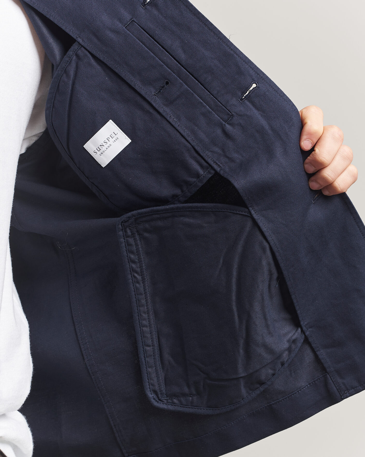 Mies | Takit | Sunspel | Cotton/Linen Jacket Navy