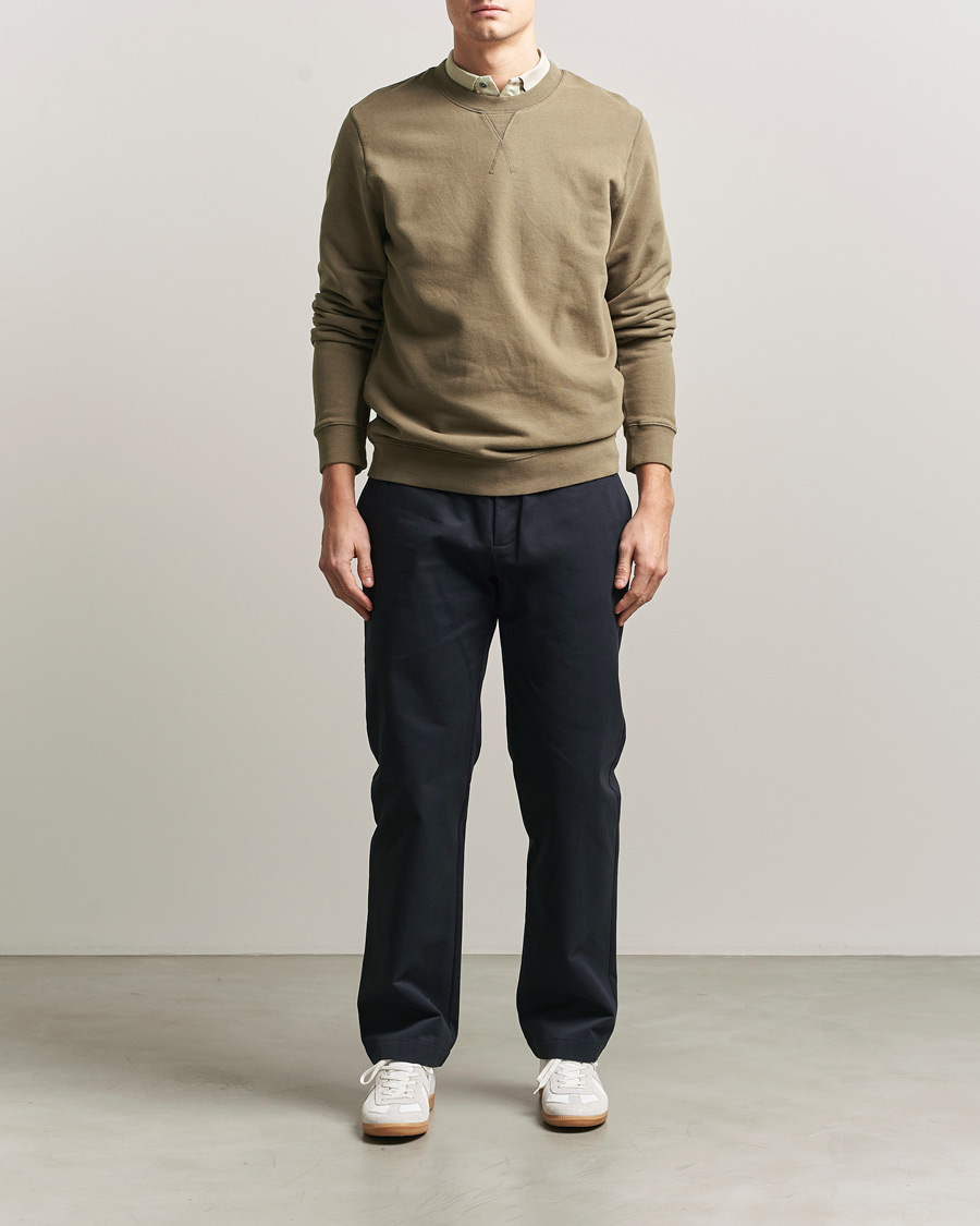 Mies | Puserot | Sunspel | Loopback Sweatshirt Dark Cedar