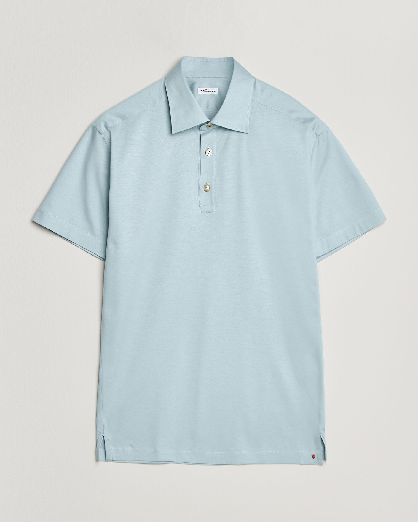Mies | Pikeet | Kiton | Short Sleeve Jersey Polo Sky Blue