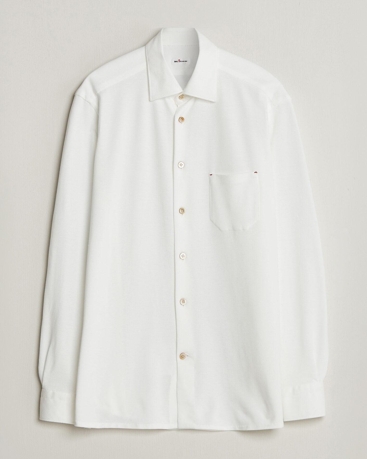 Mies | Kauluspaidat | Kiton | Jersey Piquet Shirt White