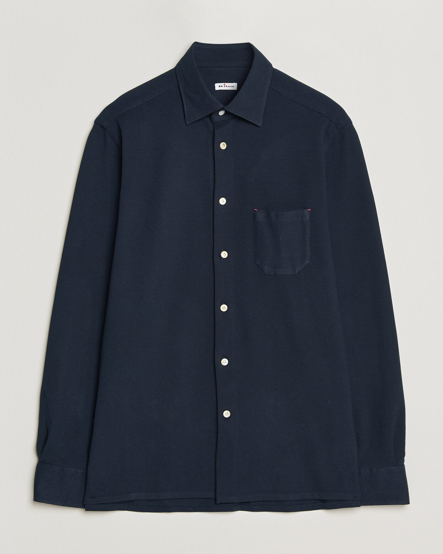 Mies | Kauluspaidat | Kiton | Jersey Piquet Shirt Navy