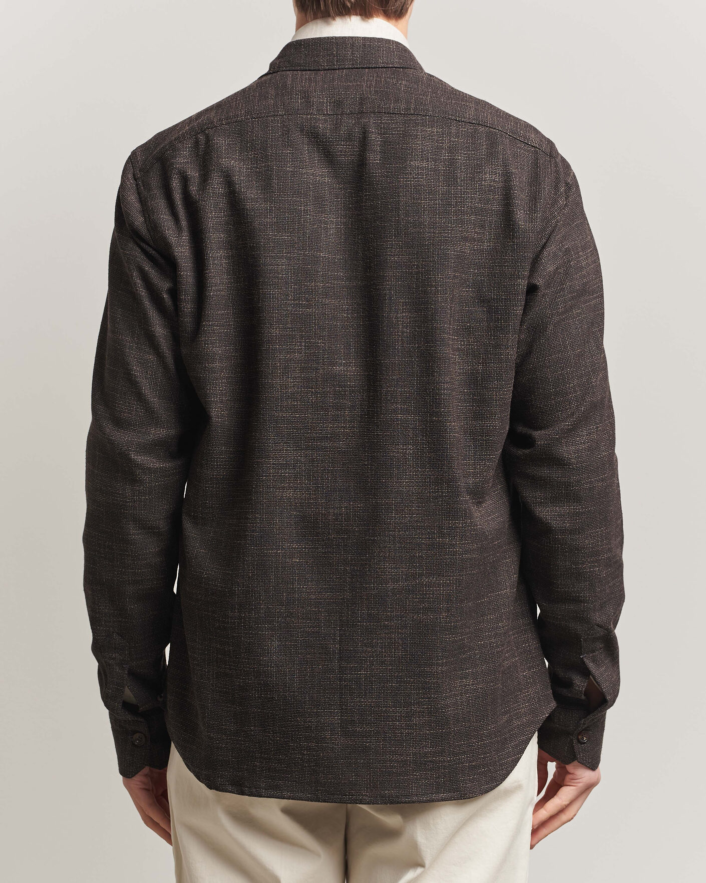 Mies | Kauluspaidat | Kiton | Virgin Wool Overshirt Dark Brown