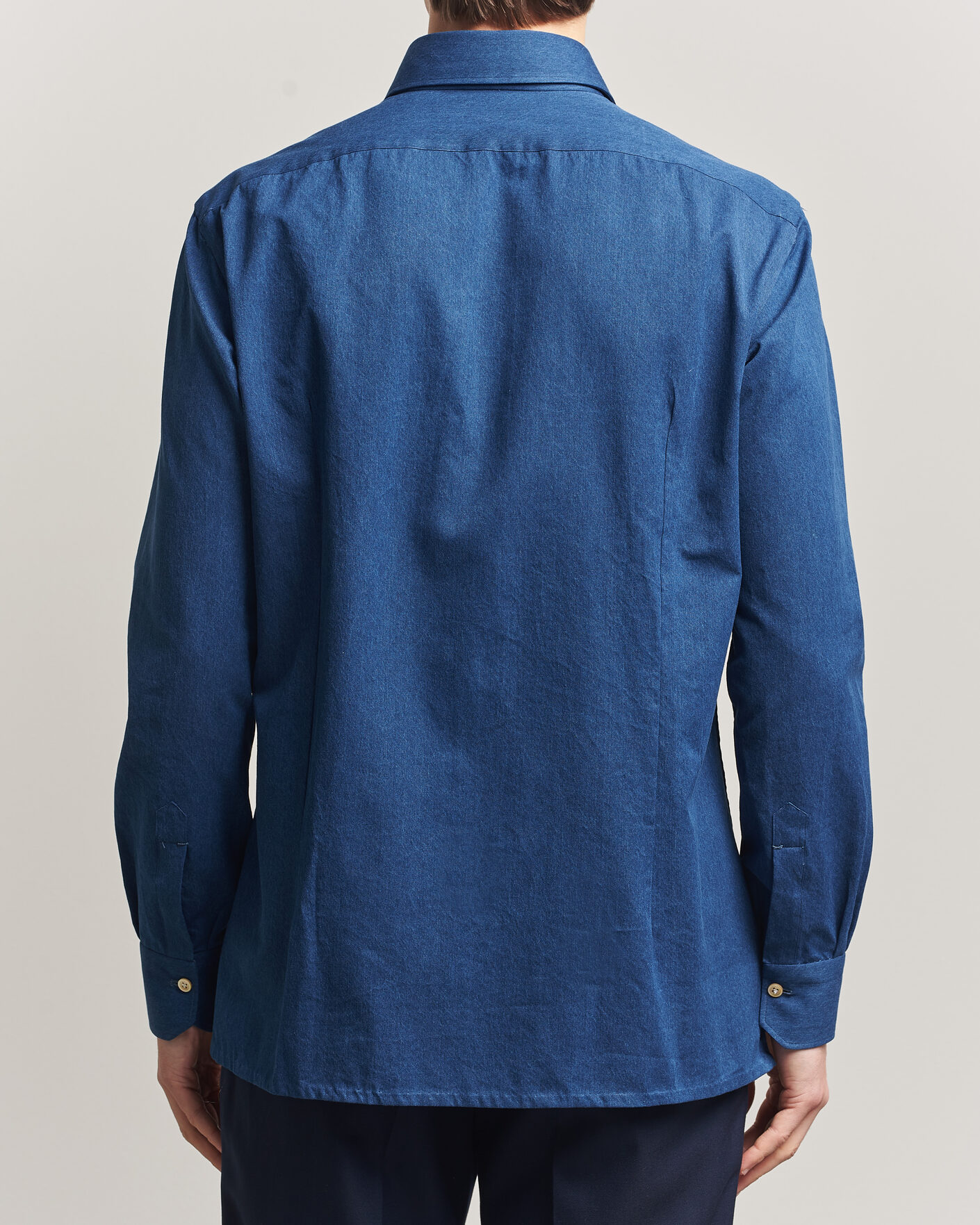Mies | Kauluspaidat | Kiton | Denim Sport Shirt Medium Blue