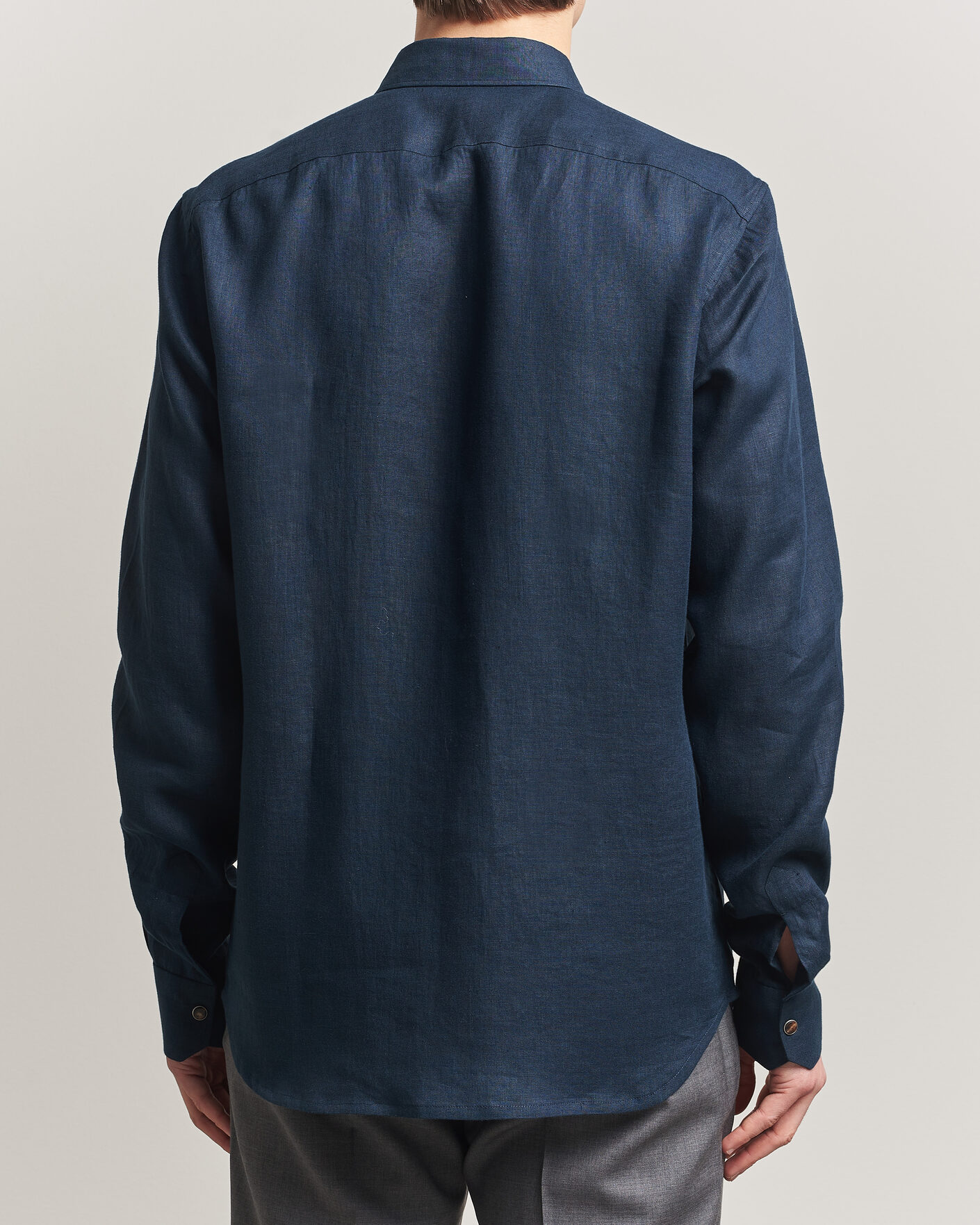 Mies | Kauluspaidat | Kiton | Linen Overshirt Navy