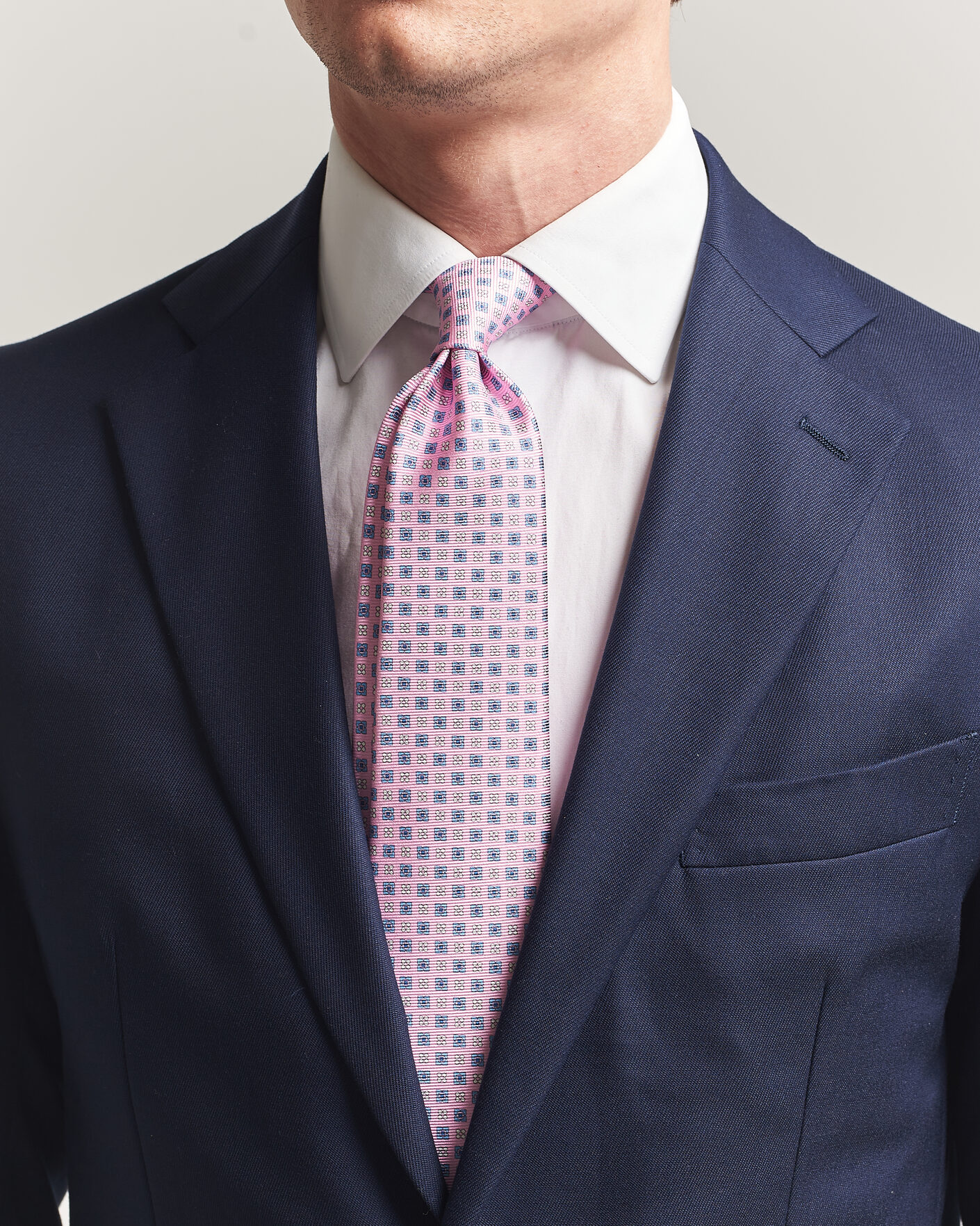 Mies | Solmiot | Kiton | Printed Flower Silk Tie Pink