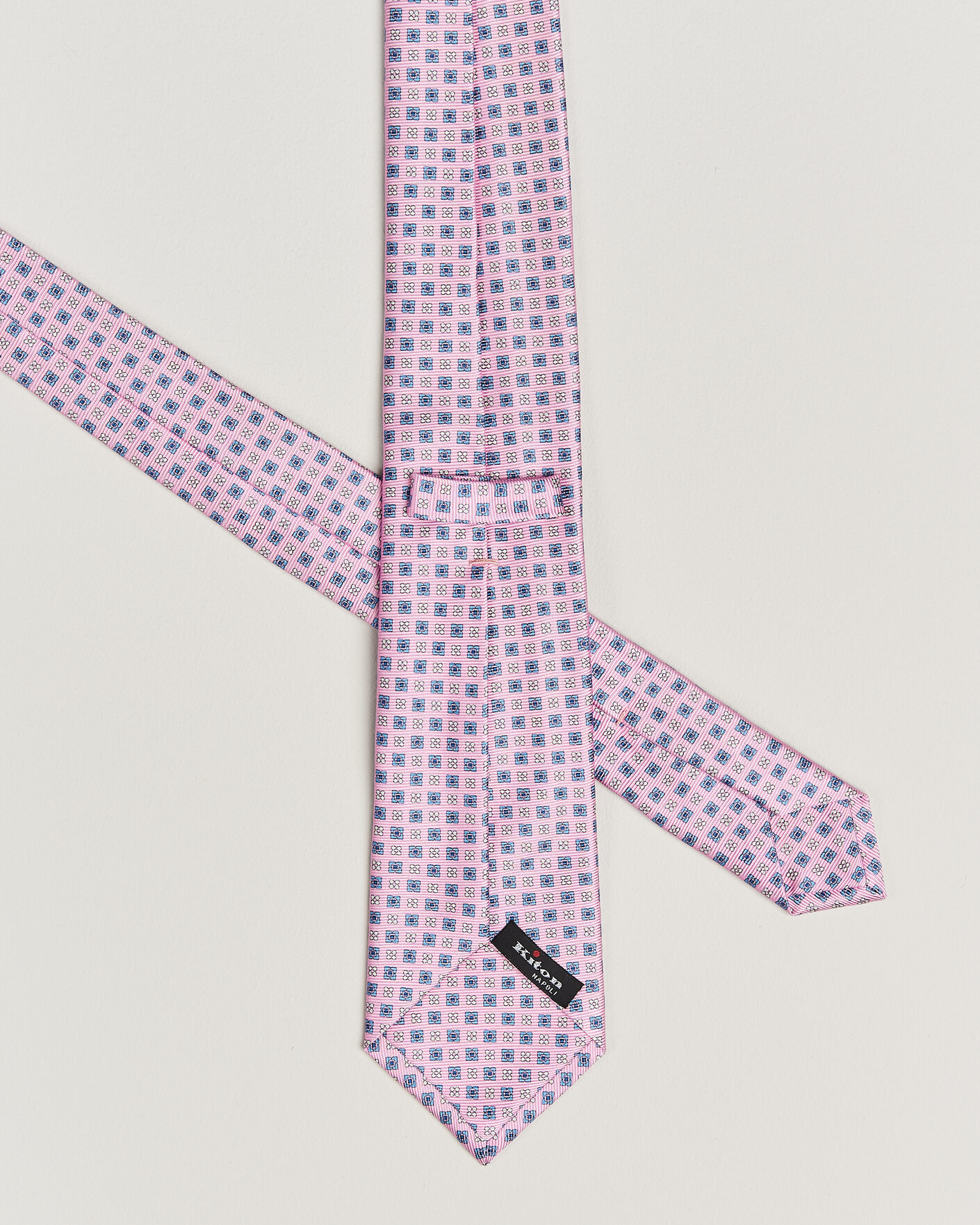 Mies | Solmiot | Kiton | Printed Flower Silk Tie Pink
