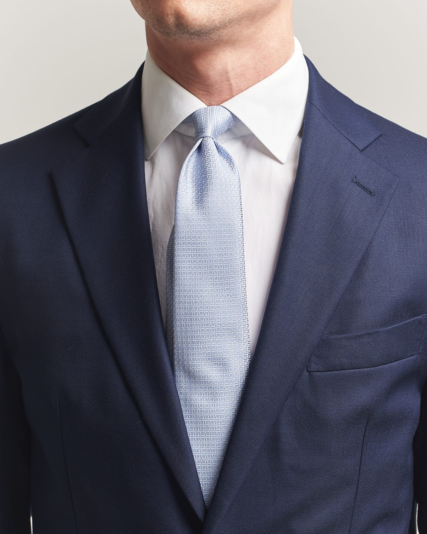 Mies | Solmiot | Kiton | Micro Structure Silk Tie Sky Blue