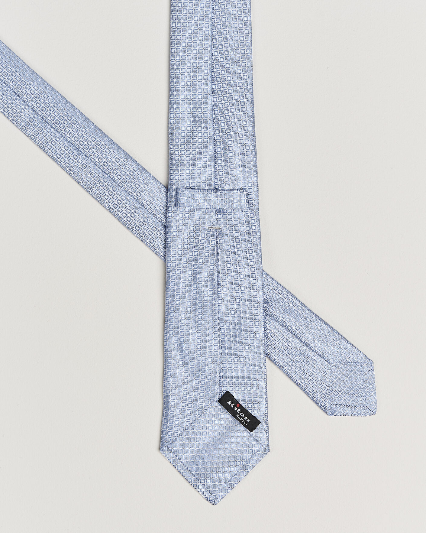 Mies | Solmiot | Kiton | Micro Structure Silk Tie Sky Blue