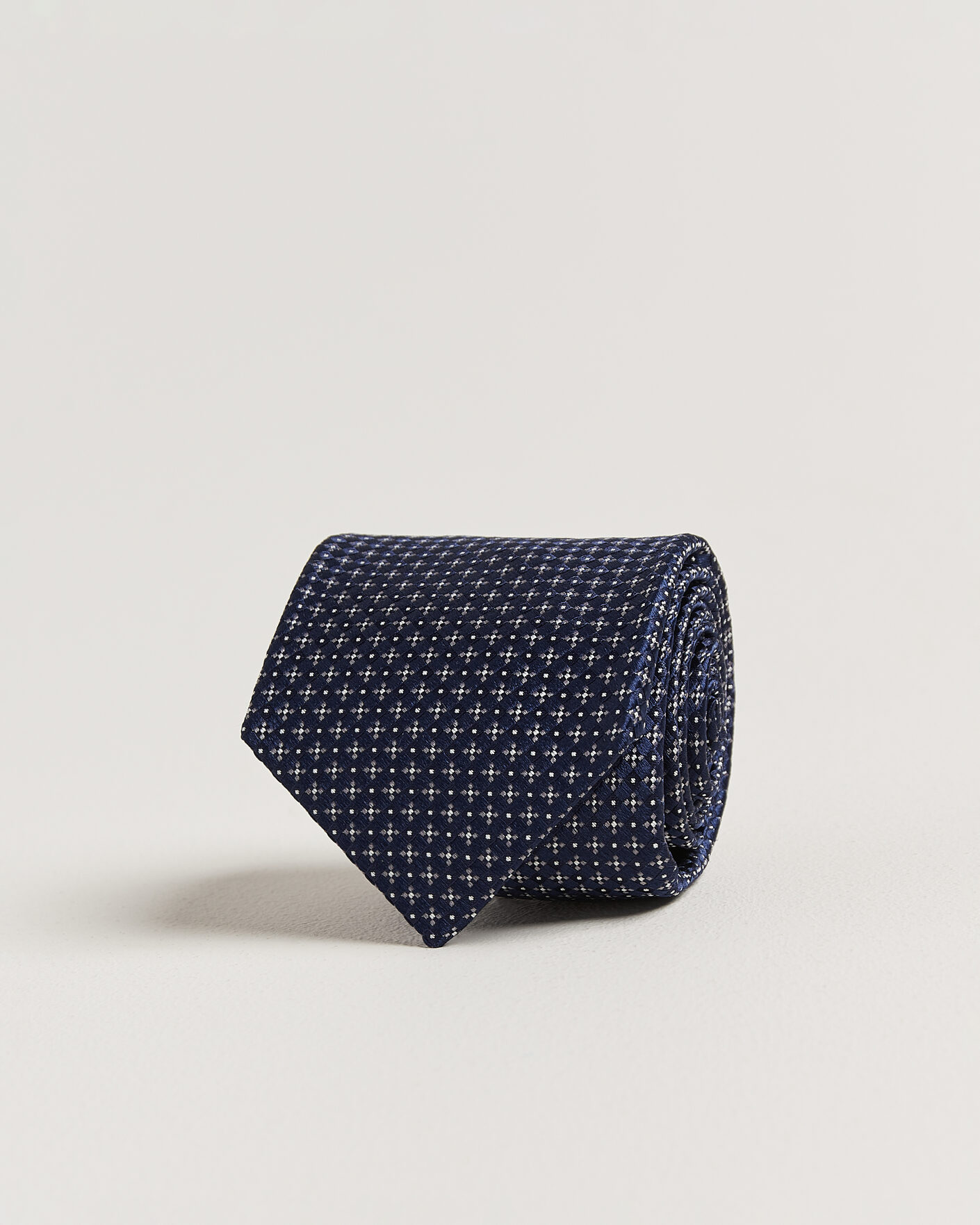 Mies | Solmiot | Kiton | Flower Jacquard Silk Tie Navy