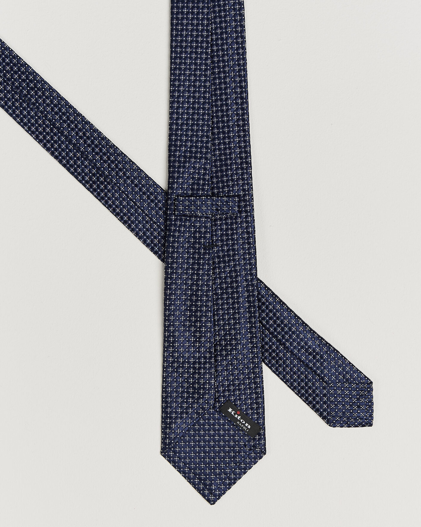 Mies | Solmiot | Kiton | Flower Jacquard Silk Tie Navy