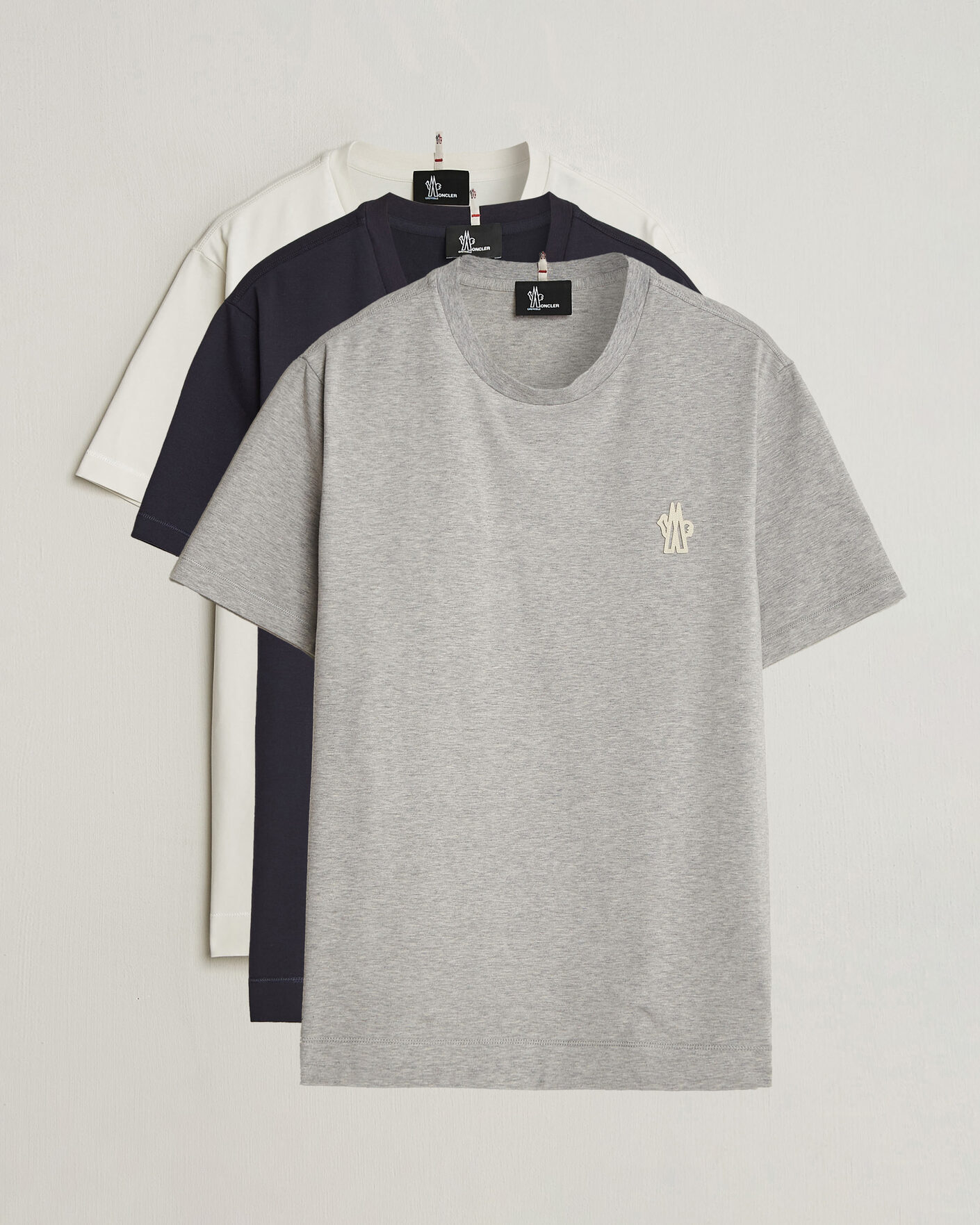 Mies | T-paidat | Moncler Grenoble | 3-Pack Logo T-Shirts White/Grey/Black