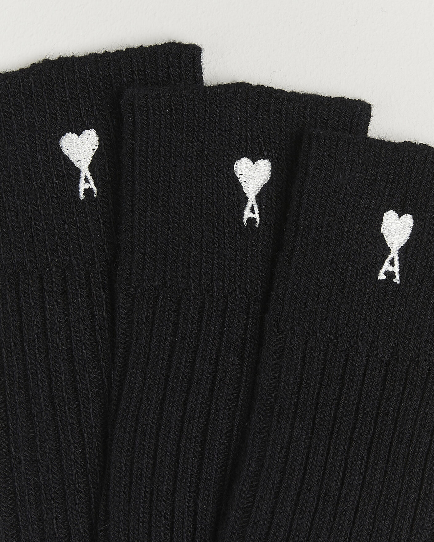 Mies | Alusvaatteet | AMI | 3-Pack Heart Logo Cotton Socks Black