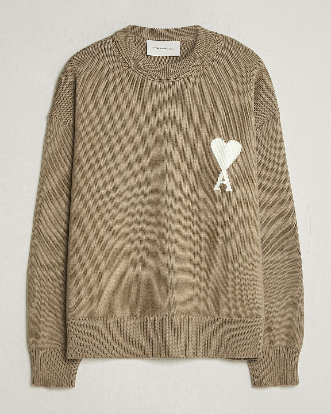 Mies | Puserot | AMI | Big Heart Wool Sweater Beige