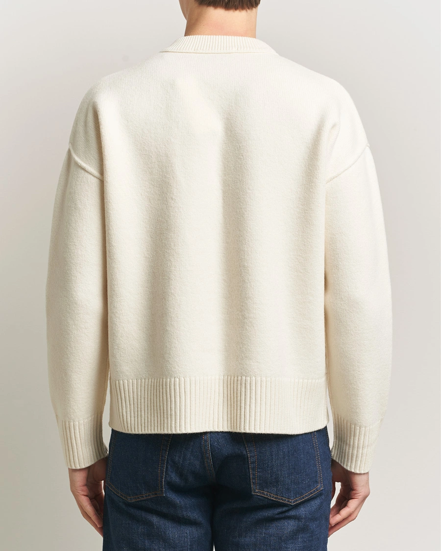 Mies | Puserot | AMI | Big Heart Wool Sweater Ecru