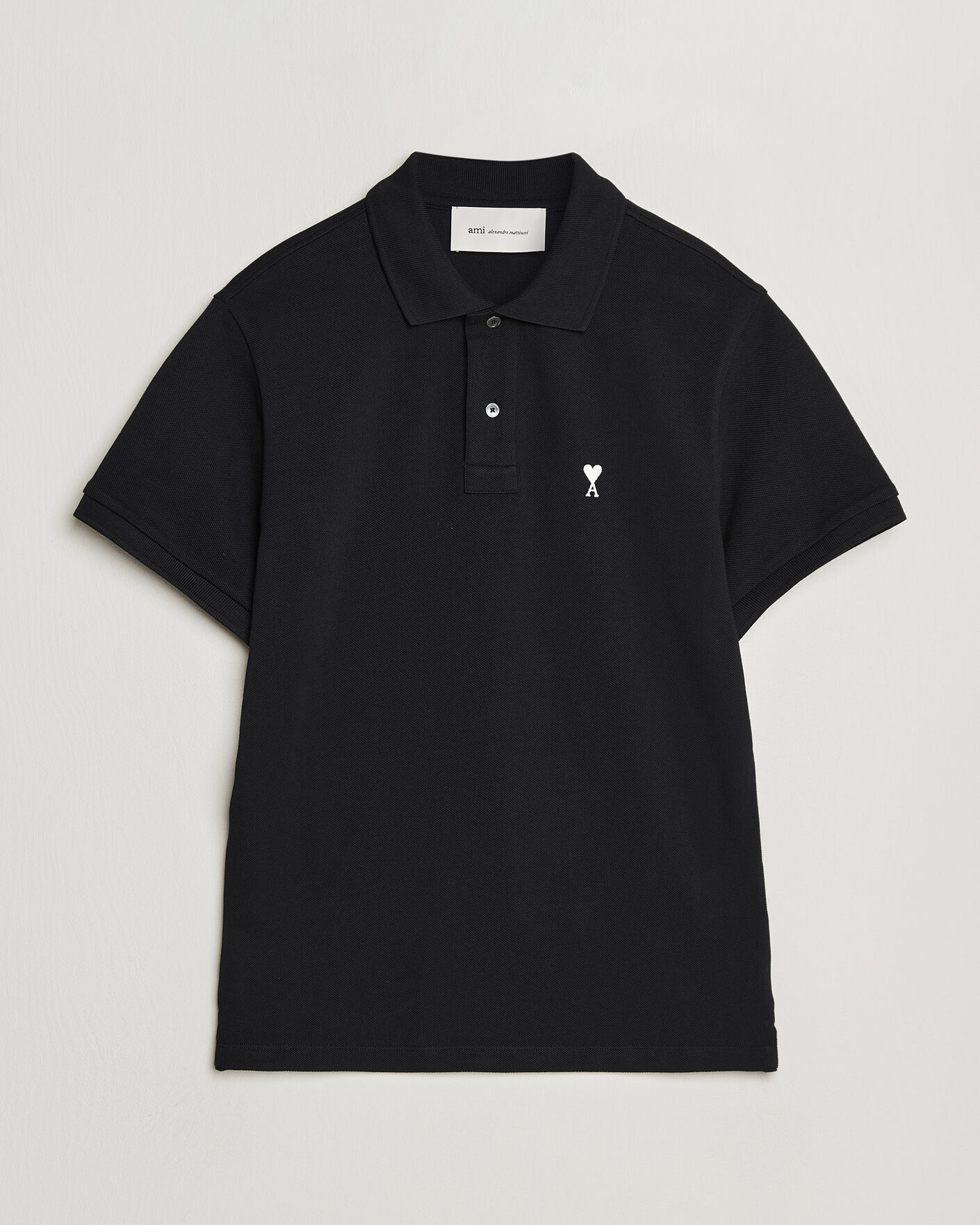 Mies | Pikeet | AMI | Contrast Heart Logo Polo Black