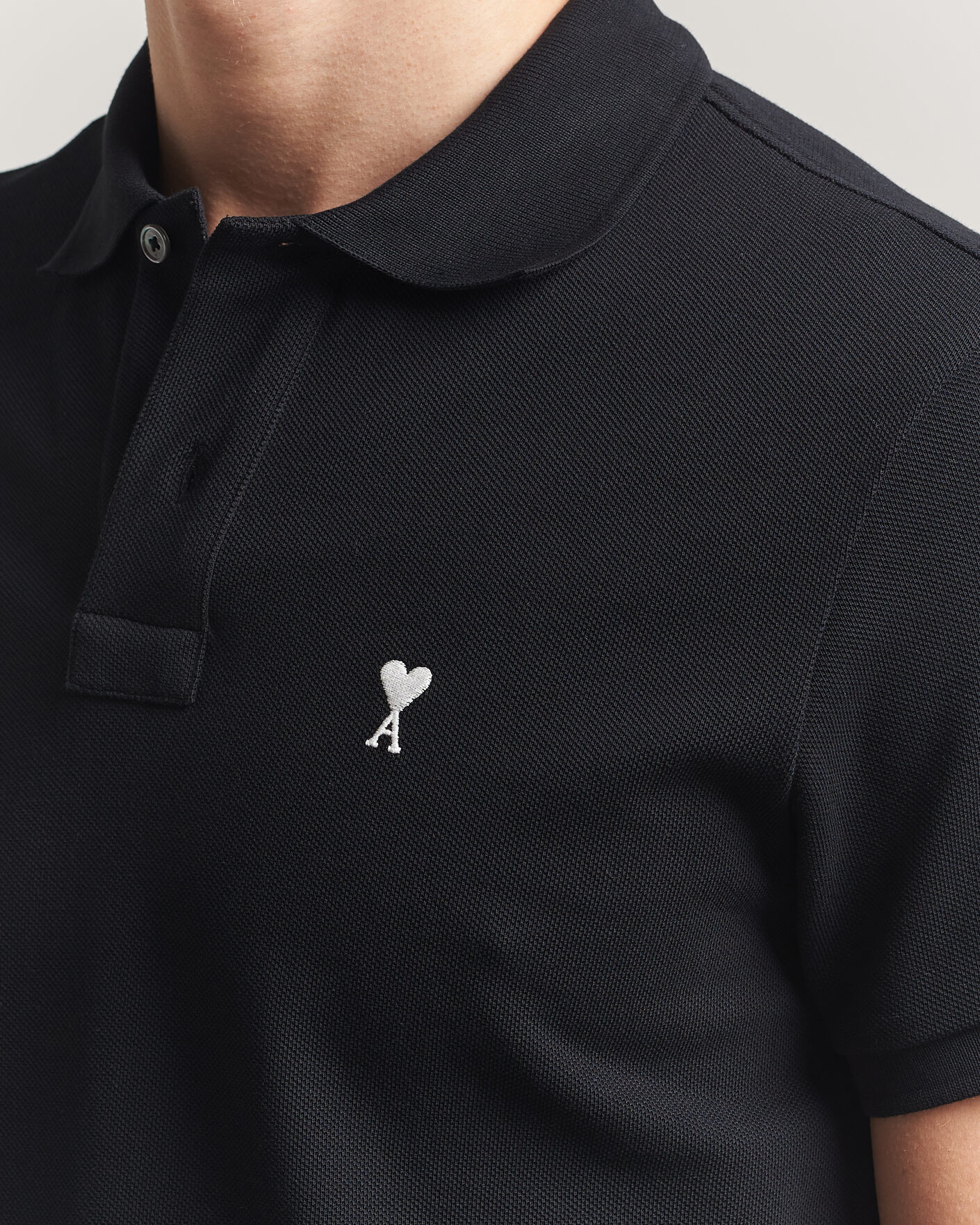 Mies | Pikeet | AMI | Contrast Heart Logo Polo Black