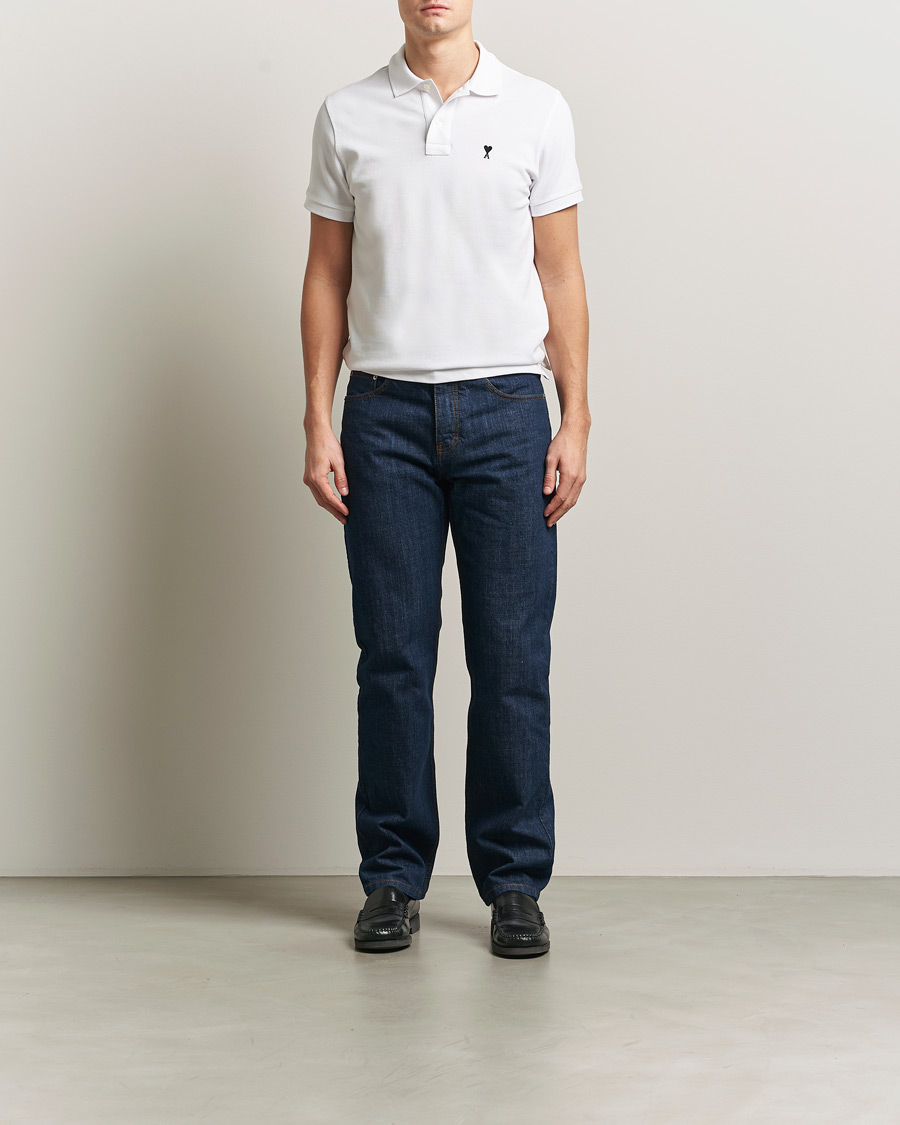 Mies | Pikeet | AMI | Contrast Heart Logo Polo White