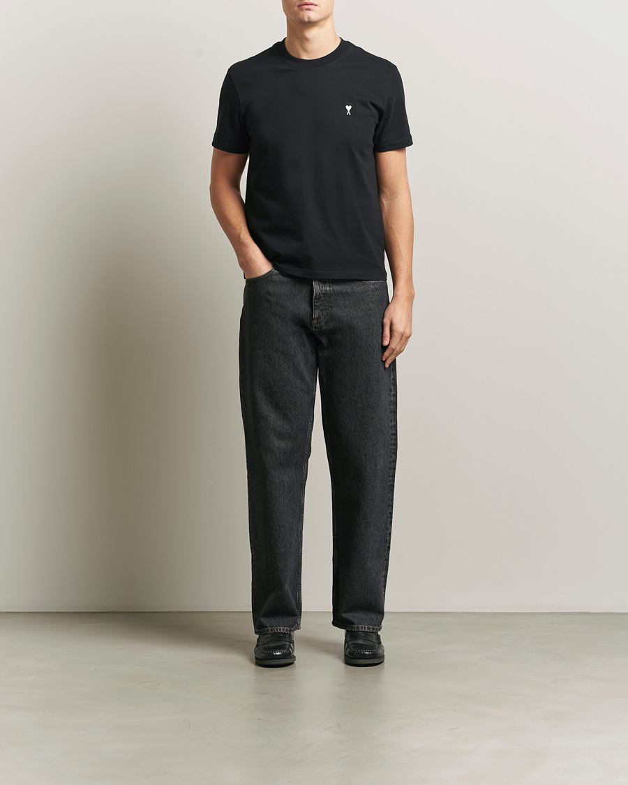 Mies | T-paidat | AMI | Contrast Heart Logo T-Shirt Black