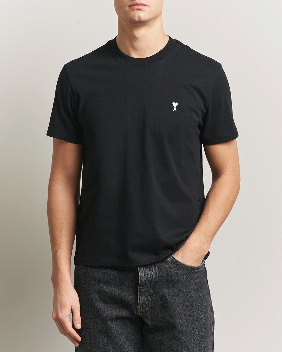 Mies | T-paidat | AMI | Contrast Heart Logo T-Shirt Black