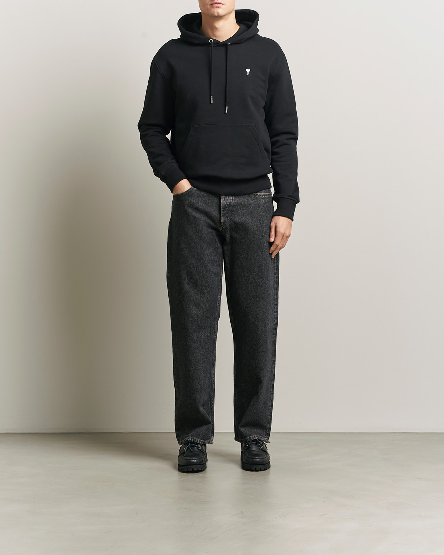 Mies | Puserot | AMI | Contrast Heart Logo Hoodie Black