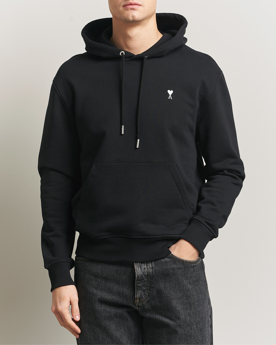 Mies | Puserot | AMI | Contrast Heart Logo Hoodie Black