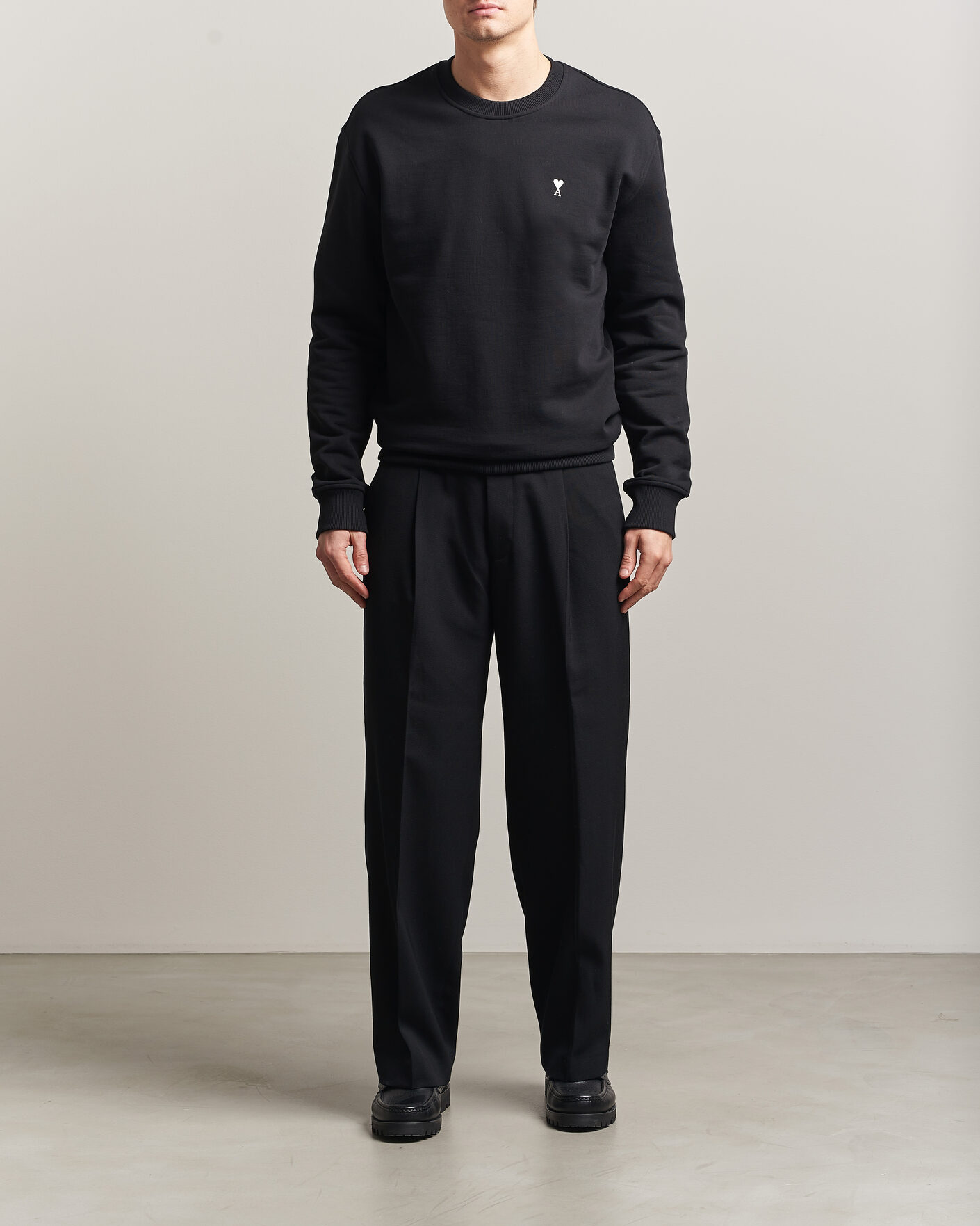 Mies | Puserot | AMI | Contrast Heart Logo Sweatshirt Black