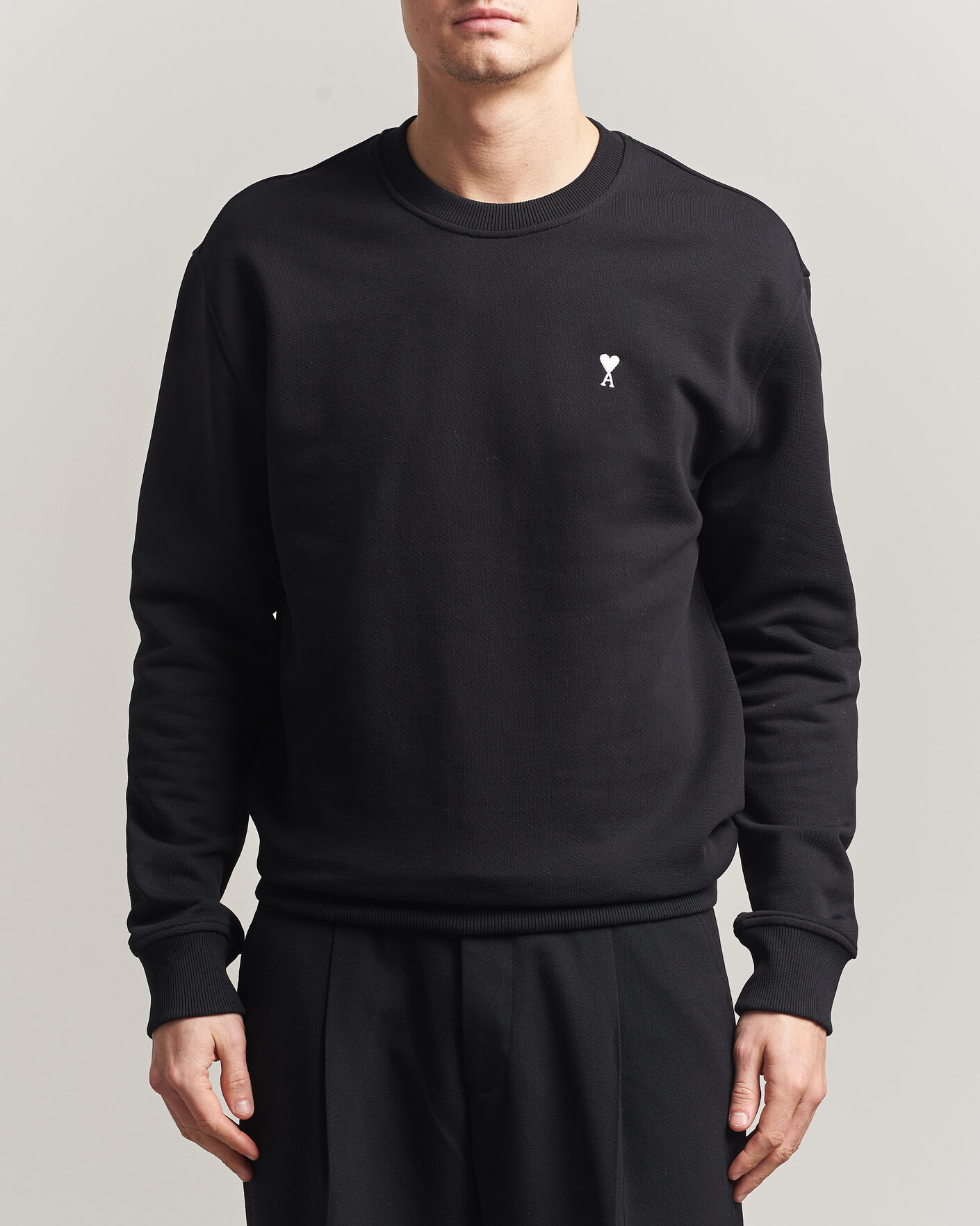 Mies | Puserot | AMI | Contrast Heart Logo Sweatshirt Black