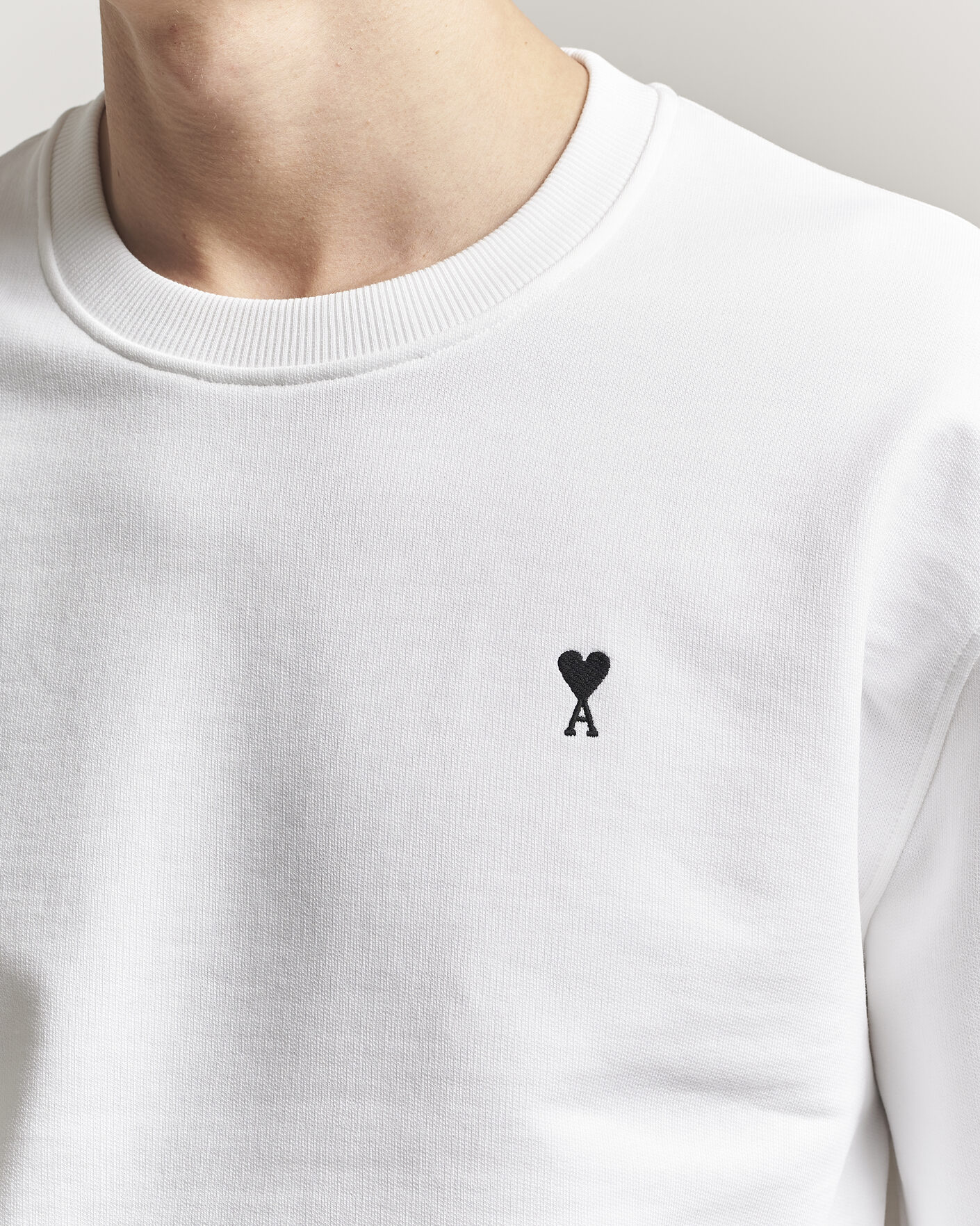 Mies | Puserot | AMI | Contrast Heart Logo Sweatshirt White