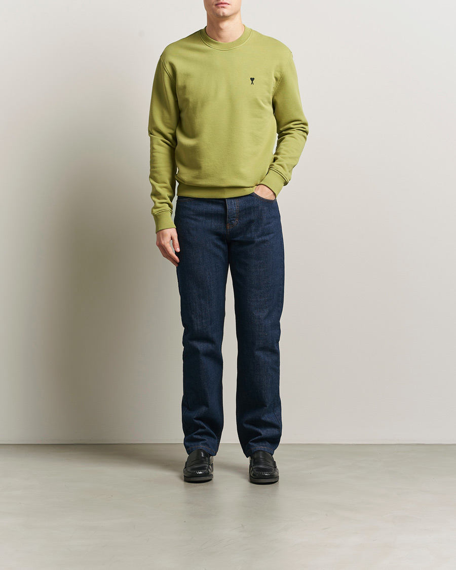 Mies | Puserot | AMI | Contrast Heart Logo Sweatshirt Matcha