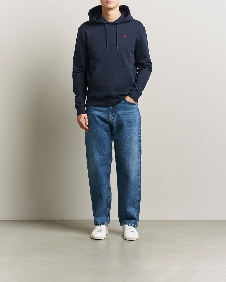 Mies | Puserot | AMI | Heart Logo Hoodie Navy