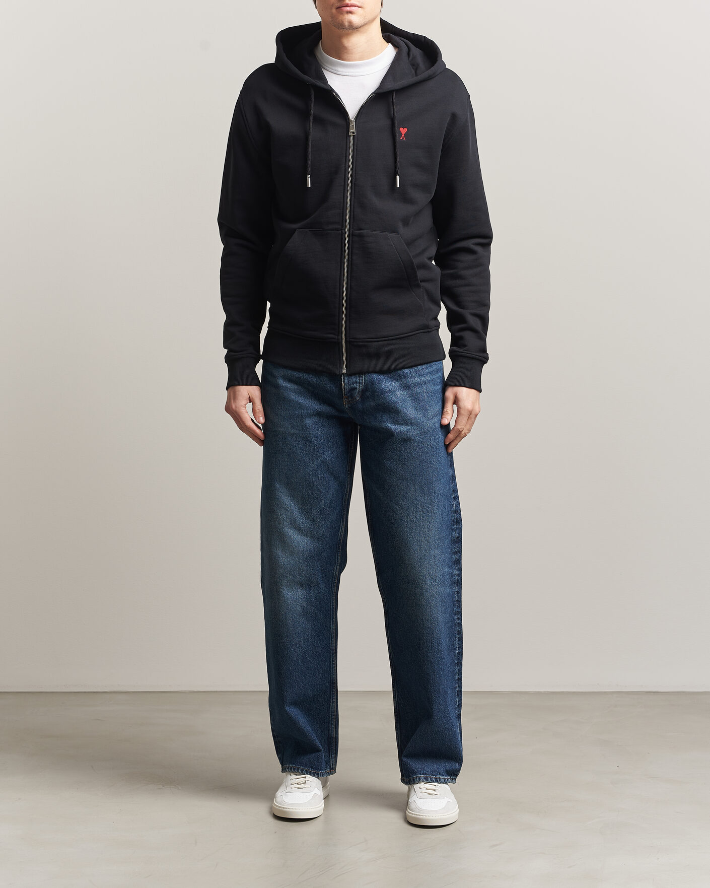 Mies | Puserot | AMI | Heart Logo Full Zip Hoodie Black