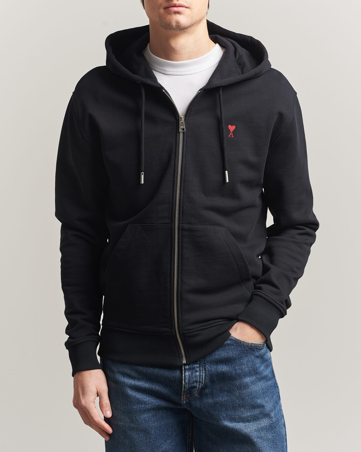 Mies | Puserot | AMI | Heart Logo Full Zip Hoodie Black