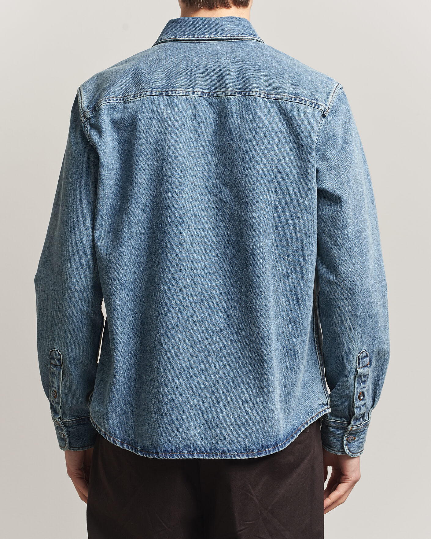 Mies | Kauluspaidat | AMI | Denim Overshirt Used Blue
