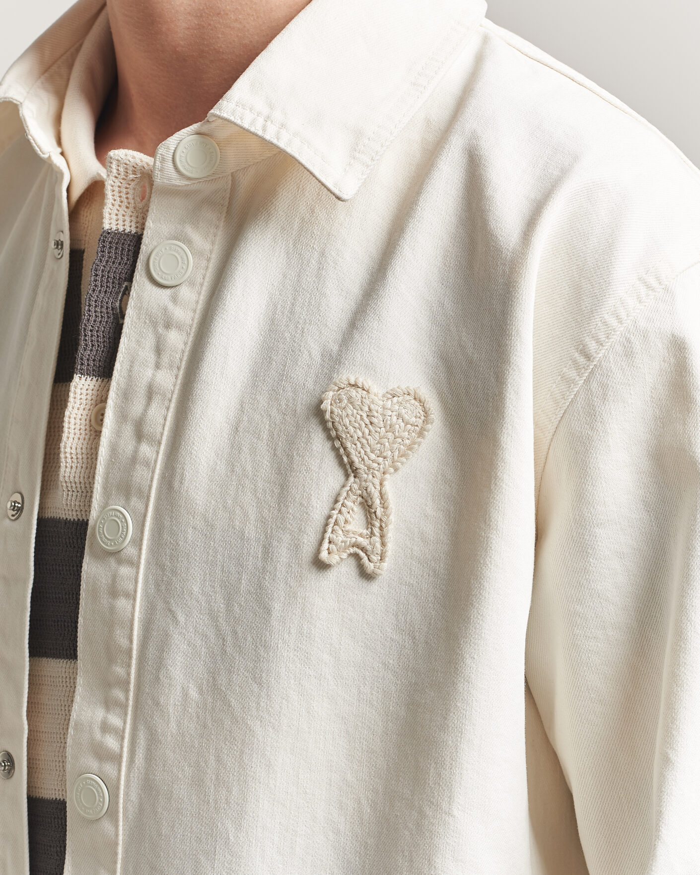 Mies | Kauluspaidat | AMI | Cotton Twill Overshirt Creme