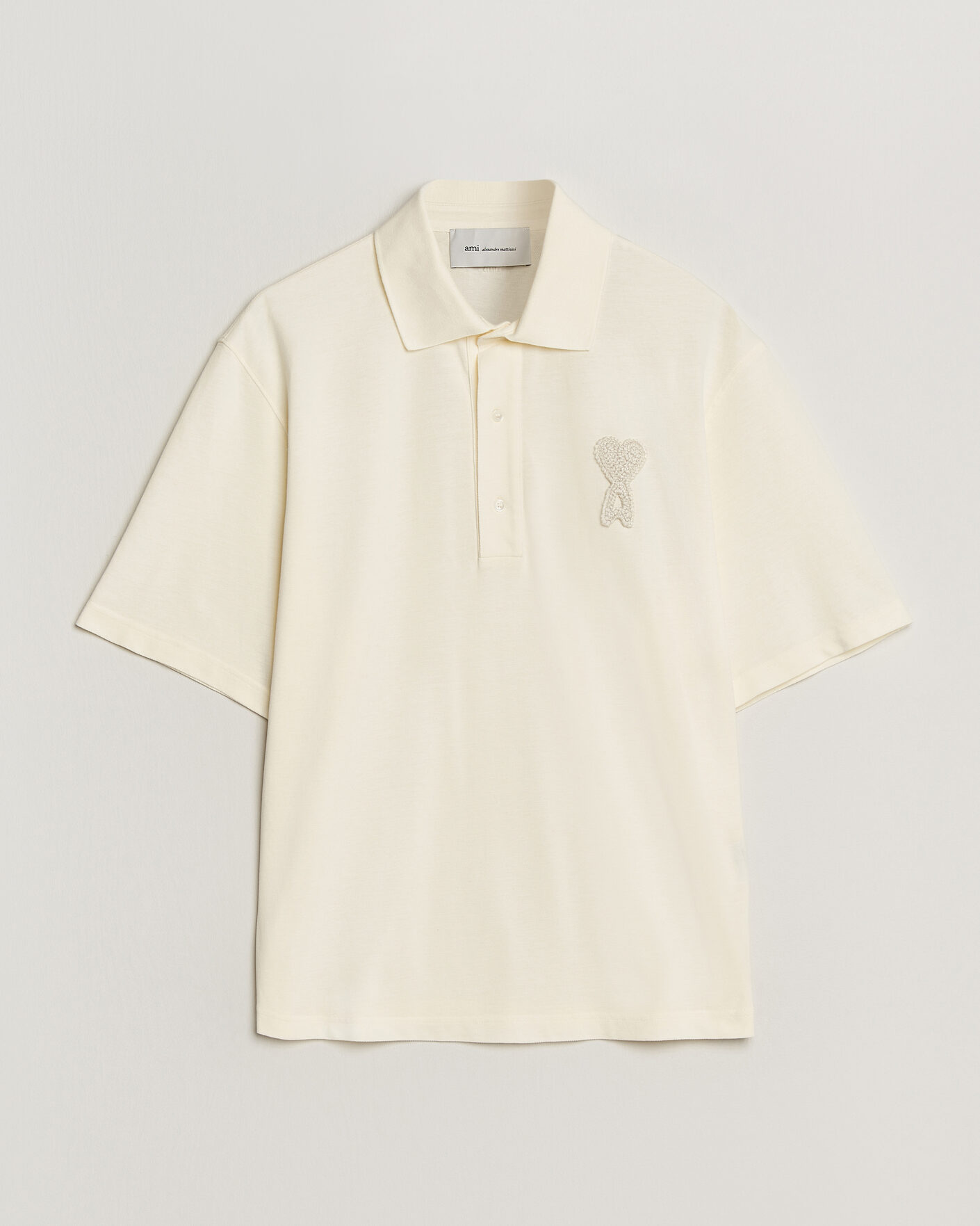 Mies | Pikeet | AMI | Knitted Heart Logo Polo Creme