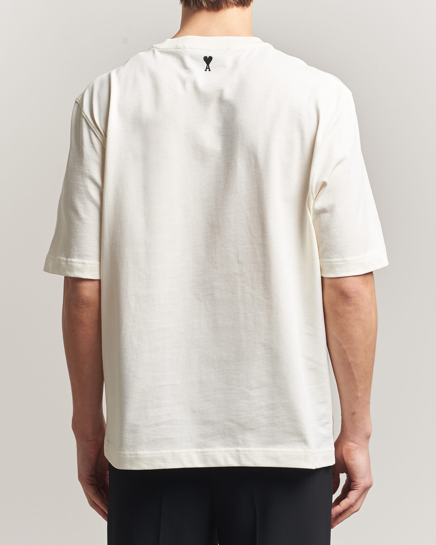 Mies | T-paidat | AMI | Boxy Fit Printed T-Shirt Creme