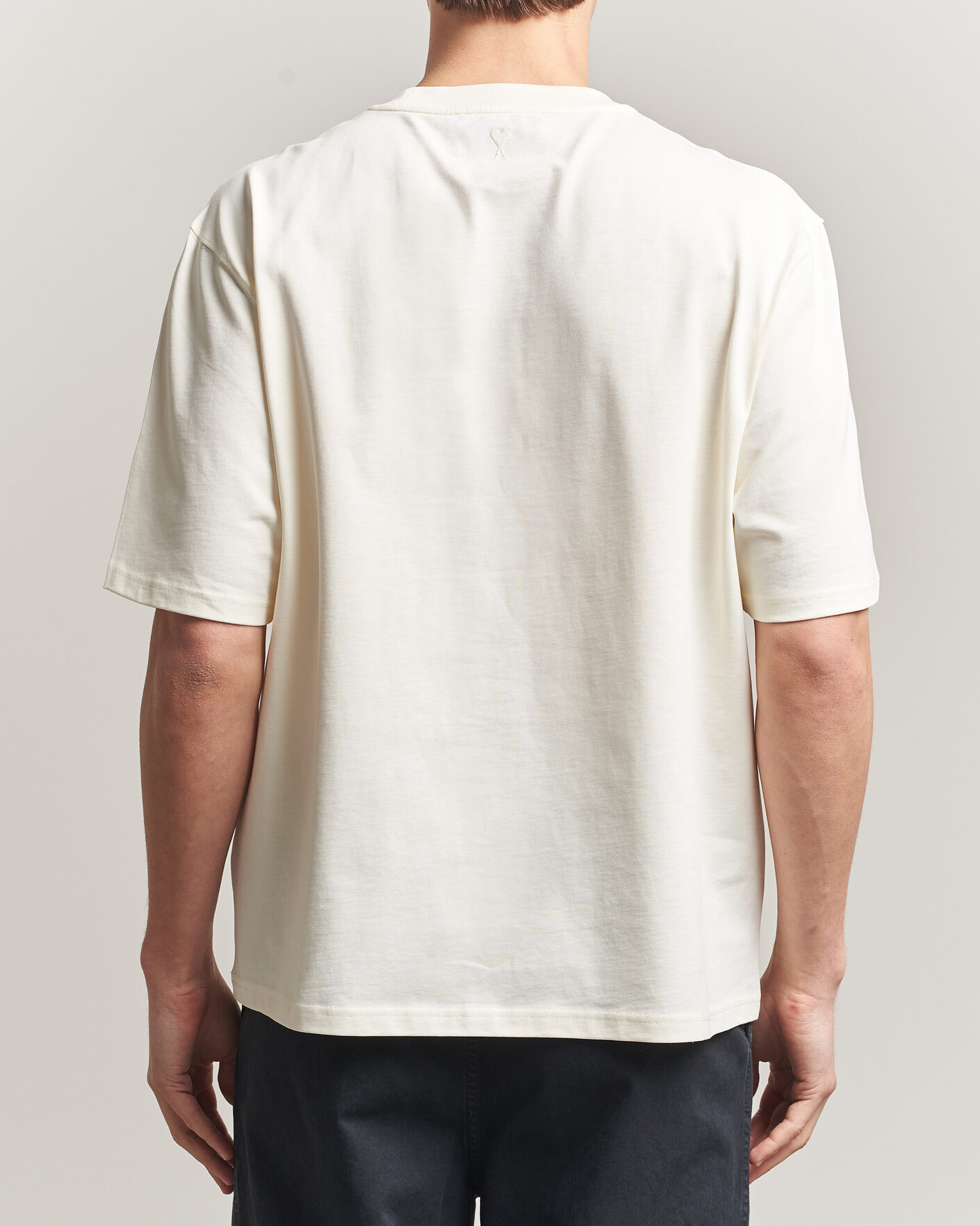Mies | T-paidat | AMI | Boxy Fit Printed T-Shirt Creme