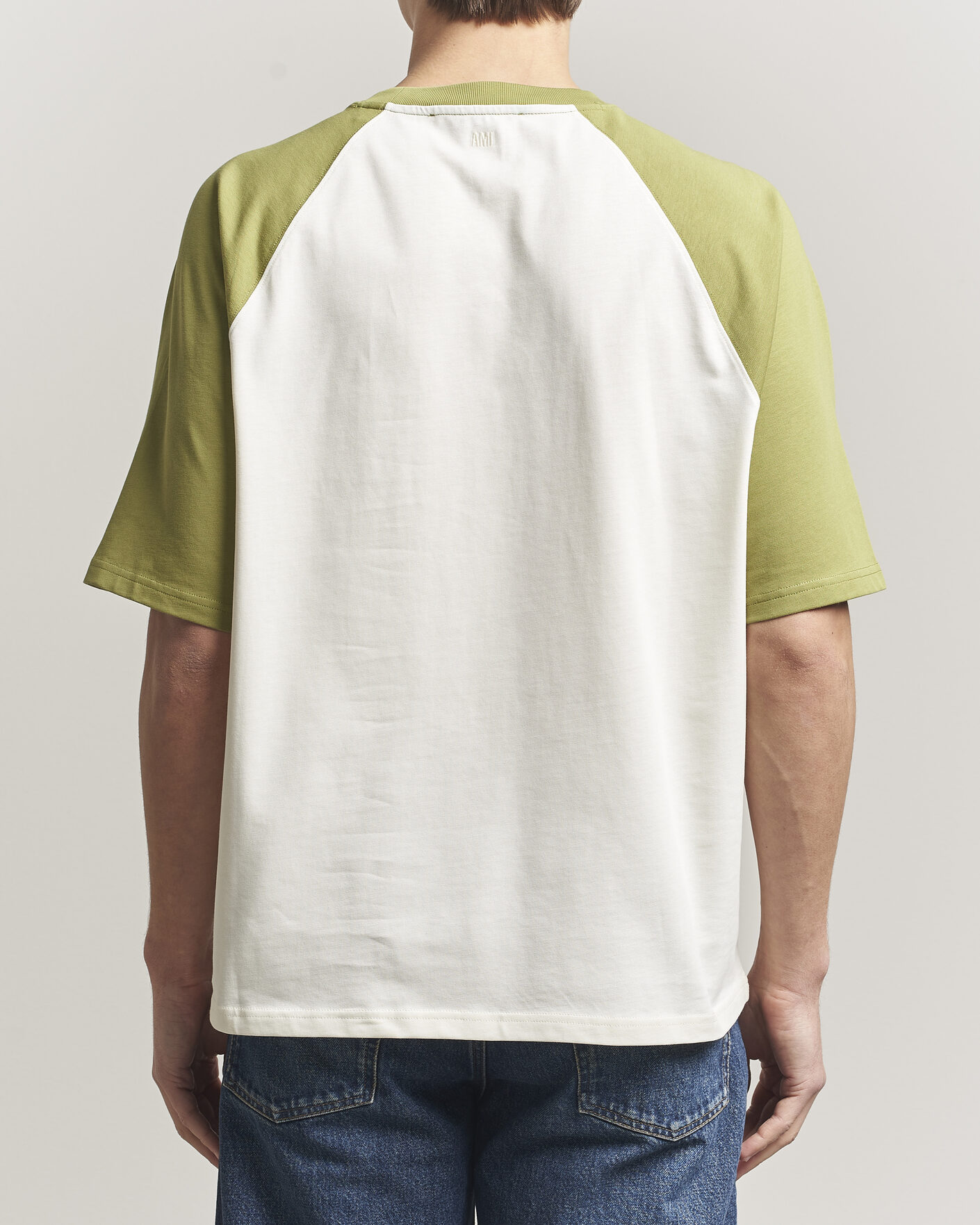 Mies | T-paidat | AMI | Knitted Heart Logo T-Shirt Creme/Matcha