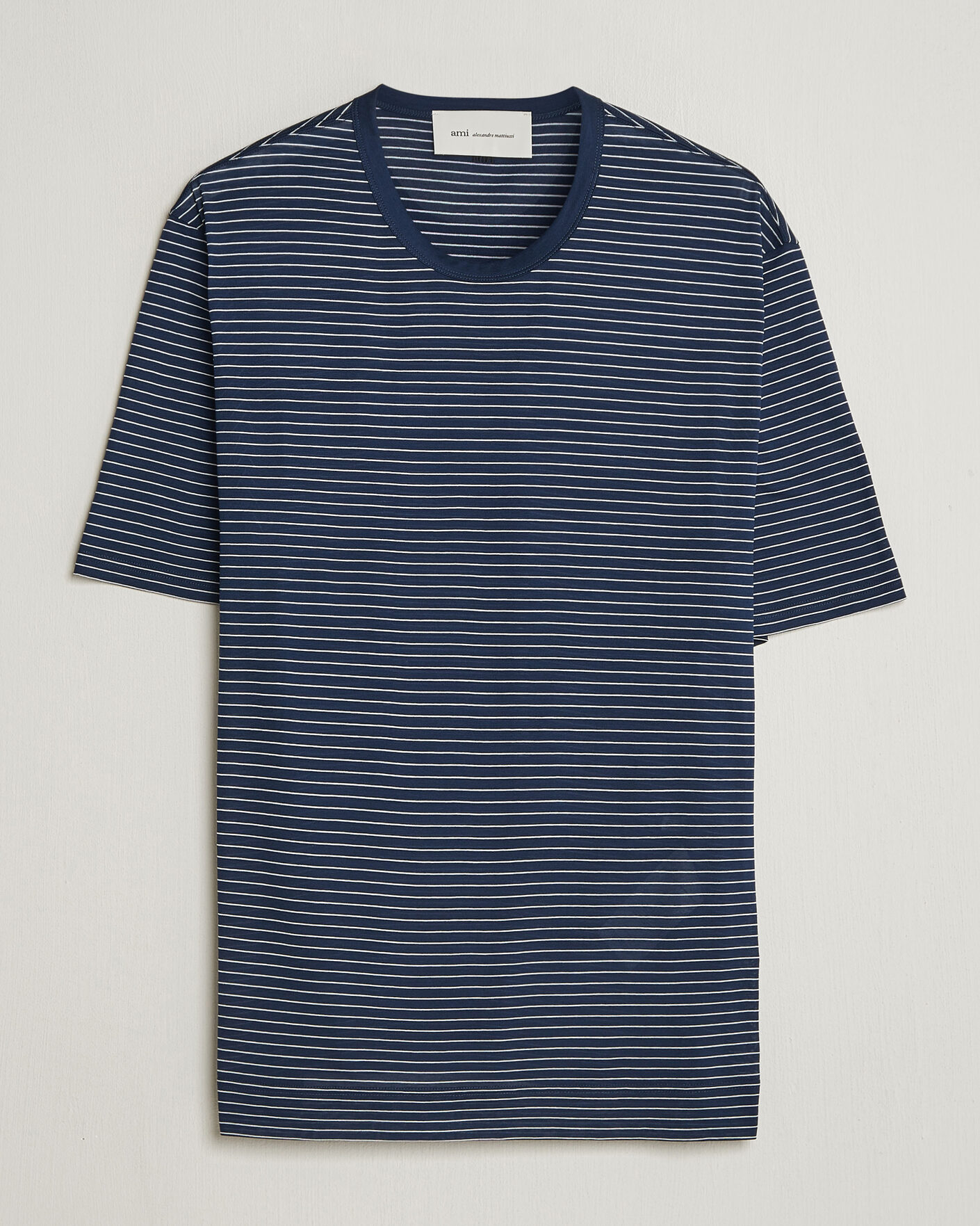 Mies | T-paidat | AMI | Striped T-Shirt Navy/White